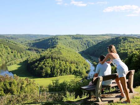 Landal Glamping Neufchâteau - Couple enjoy the view over the Ardennes