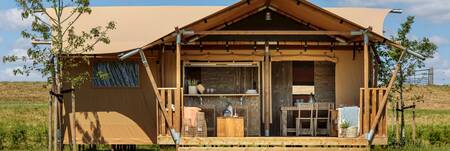 A safari tent at Landal Gooise Heide holiday park