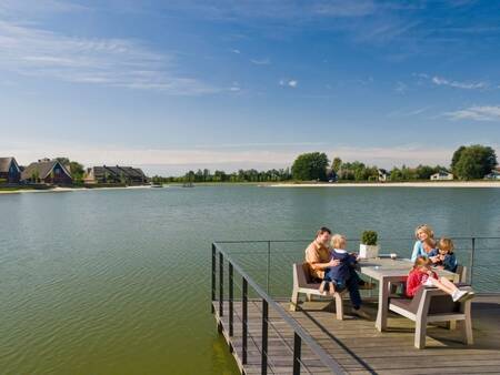 Terrace on the recreational lake of the Landal Hof van Saksen holiday park