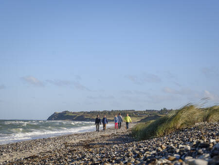 Walking on the beach of the Limfjord near Landal Holiday Park Rønbjerg