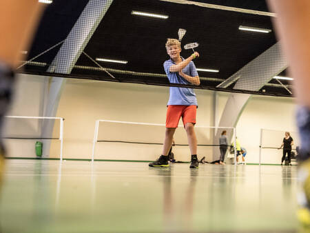 Badminton on the indoor badminton court at Landal Holiday Park Rønbjerg