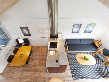 Living room and kitchen of a holiday home at Landal Vakantiepark Rønbjerg