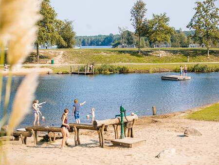 Water playground on the beach of holiday park Landal Marina Resort Well