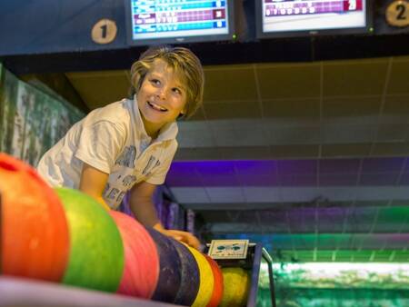 Bowling at the bowling alley at Landal Rabbit Hill holiday park