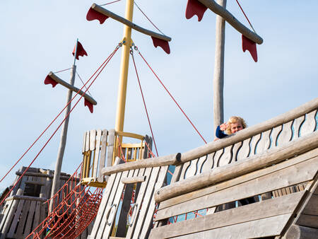 A pirate ship in a playground at Landal Seawest holiday park