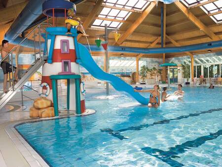 Slide in the indoor swimming pool of the Landal Sluftervallei . holiday park