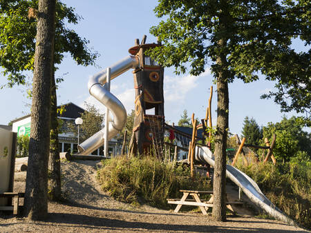 Large playground with slides and climbing equipment at the Landal Sonnenberg holiday park