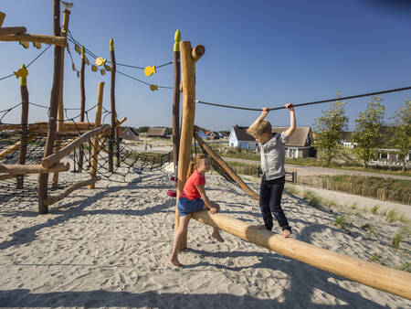 Playground on a high dune at holiday park Landal Strand Resort Ouddorp Duin