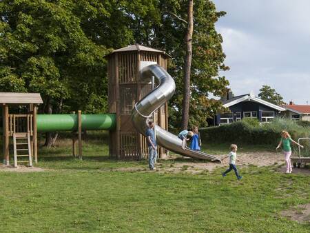 Children play in a playground at Landal Travemünde holiday park