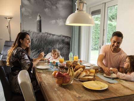 Dining area of a holiday villa at Landal Villapark Vogelmient holiday park