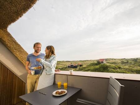 Balcony of an apartment on the top floor of Landal Vlieduyn