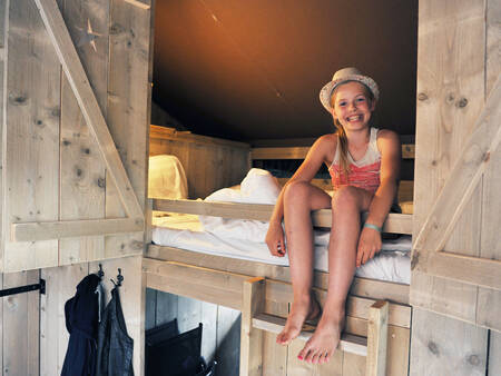 Bedroom of a 4-person children's bungalow at Landal Warsberg holiday park