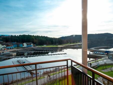 View from the balcony of an apartment on Landal Waterpark Marina Lipno