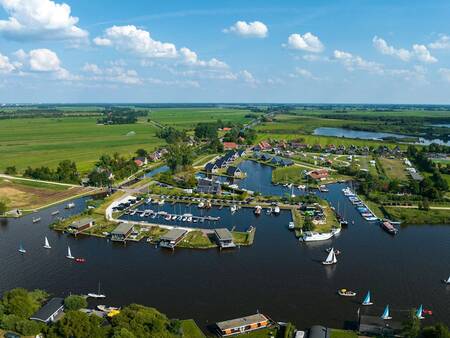 Aerial view of holiday park Landal Waterpark De Alde Feanen