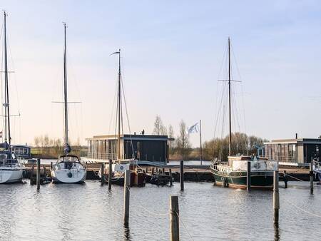 Boats in the marina at holiday park Landal Waterpark De Alde Feanen