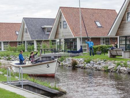 Holiday homes with jetty on the water at the Landal Waterpark Terherne . holiday park