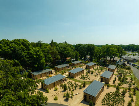 Aerial photo of accommodations at the Landgoed De IJsvogel holiday park