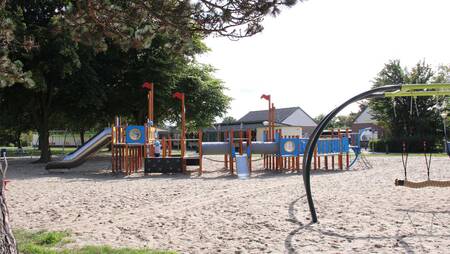 Large playground at the reception of holiday park Molecaten Park Kruininger Gors