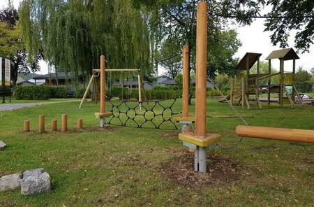 Playground at the Moulin de Hotton holiday park on the Ourthe in the Ardennes