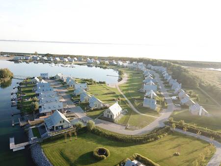 Aerial view of holiday villas at the Oesterdam Resort holiday park