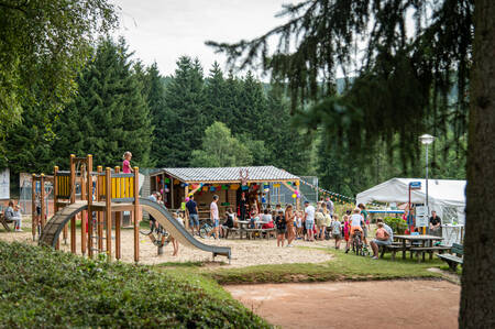 Children playing in a playground at the Petite Suisse holiday park