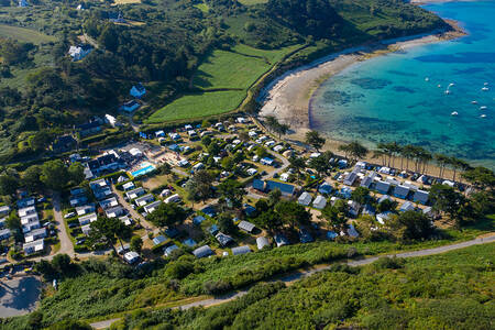 Aerial view of holiday park RCN Port l'Epine and the Atlantic Ocean