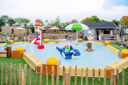 The water play paradise with water play equipment at holiday park RCN Toppershoedje