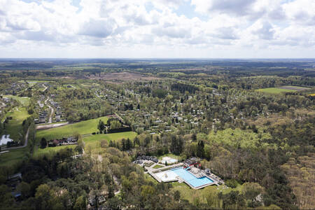 Aerial view of holiday park RCN de Roggeberg in the Drents-Friese Wold