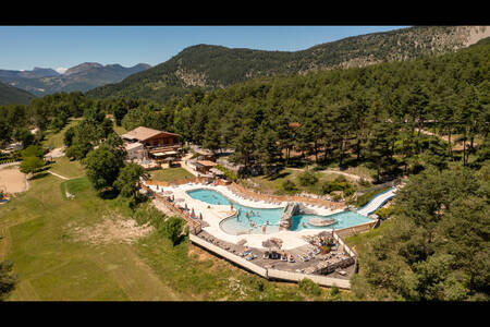 Aerial view of the swimming pool of holiday park RCN les Collines de Castellane