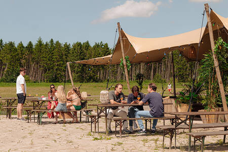 Beach bar on the island at the holiday park Resort de Parel