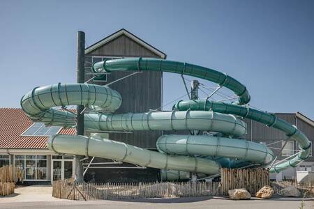 Large pool slides at the Roompot Beach Resort Nieuwvliet-Bad . holiday park