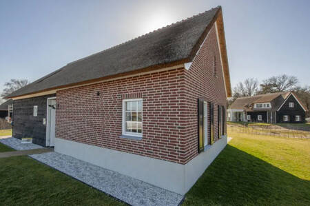 Detached holiday home with thatched roof at the Roompot De Heihorsten holiday park