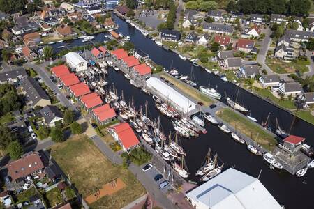 Aerial view of the marina and Roompot Havenresort Terherne