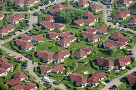 Aerial photo with holiday homes at the Roompot Hof Domburg holiday park