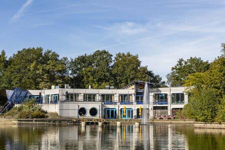 The central building on the recreational lake of Roompot Holiday Park Hunzedal