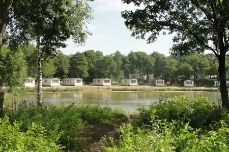 Chalets on the water at Roompot Holiday Park Hunzedal