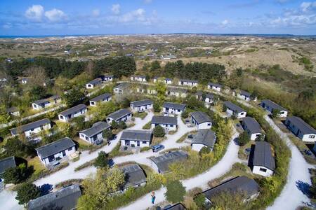 Aerial view of chalets at Holiday Park Roompot Kustpark Egmond aan Zee