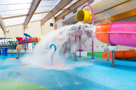 Play equipment in the water playground of holiday park Roompot Le Littoral