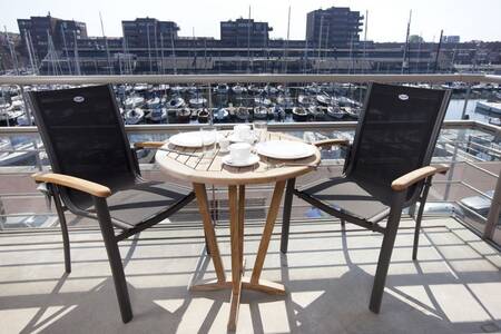 View from a balcony of an apartment on Roompot Nautisch Centrum Scheveningen