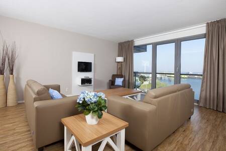 Living room of an apartment at Roompot Nautisch Centrum Scheveningen