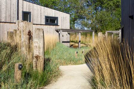 A Duinlodge between the marram grass at the Roompot North Sea Resort Vlissingen holiday park