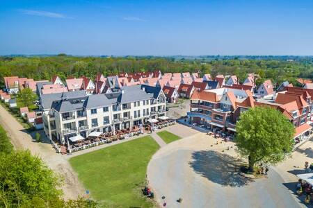 Aerial photo of holiday homes and apartments at the Roompot North Sea holiday park Résidence Dishoek