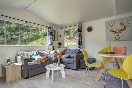 Living room of a chalet at the Roompot Parc la Clusure holiday park