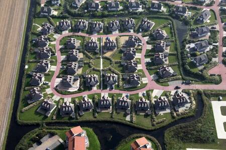 Aerial view of villas at the Roompot Resort Duynzicht holiday park