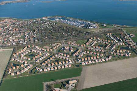 Aerial view of the Roompot Zeeland Village holiday park