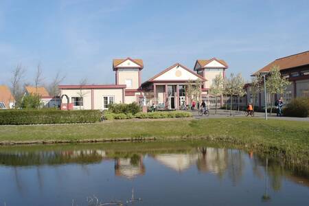 The central building of the Roompot Zeeland Village holiday park