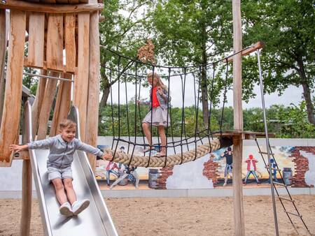 Children play in the playground of the Topparken Recreatiepark Beekbergen